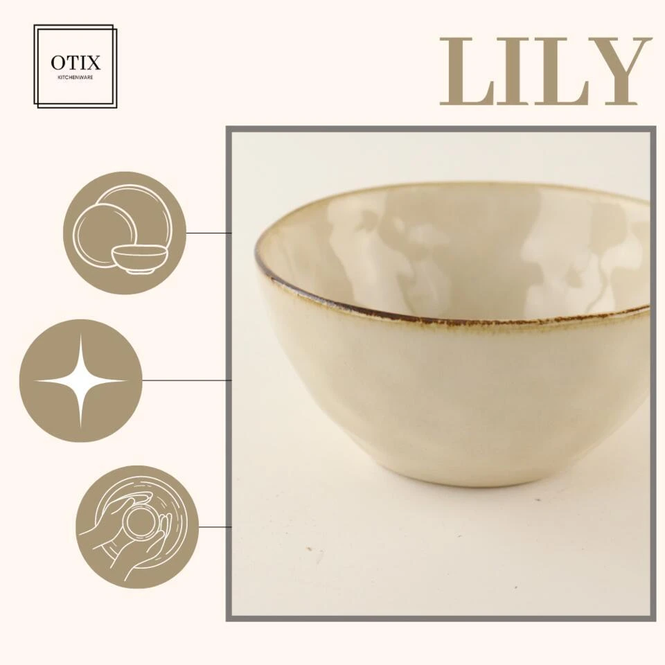 OTIX Soepkommen 6 Persoons Beige 620ml Keramiek 9 OTIX Soepkommen 6 Persoons Beige 620ml Keramiek - Afbeelding 9