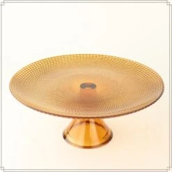 OTIX Taartplateau Met Voet 28cm Amber Kleur Glas -Luxe Servieswinkel c0997d529b3146308ed569e3eac37d7f