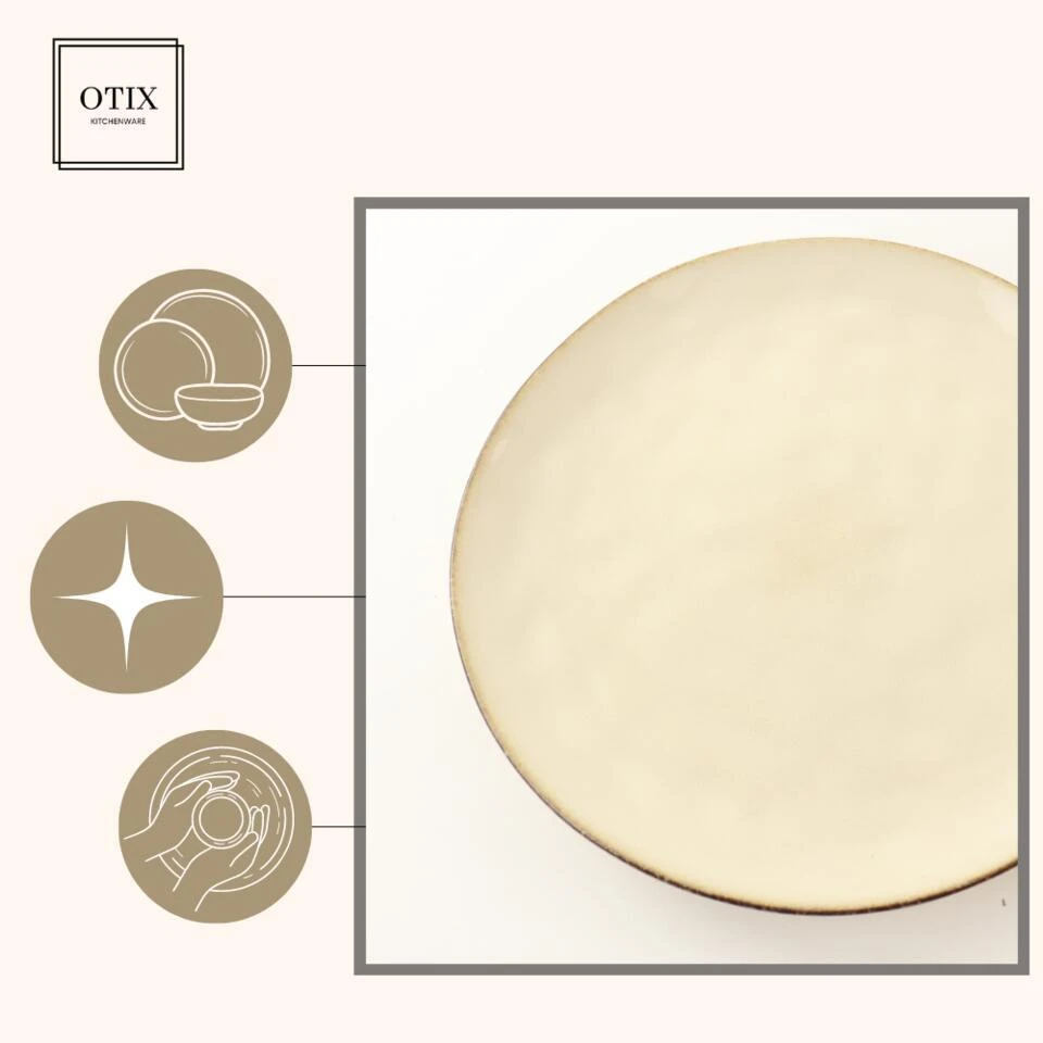 OTIX Serviesset 18-delig Bordenset 6-persoons Beige 21cm Keramiek MAPLE 6 OTIX Serviesset 18-delig Bordenset 6-persoons Beige 21cm Keramiek MAPLE - Afbeelding 6