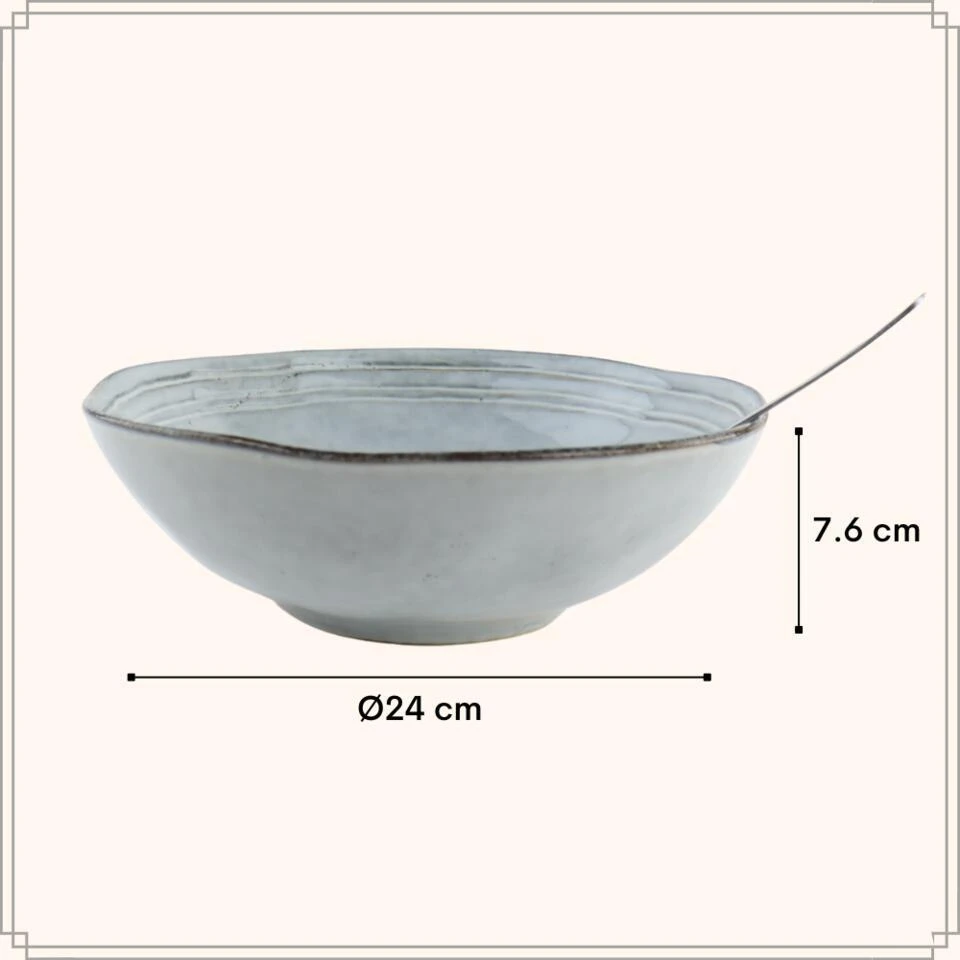 OTIX Saladeschaal Slakom Serveerschaal 24cm Blauw Porselein BLUEBELL 5 OTIX Saladeschaal Slakom Serveerschaal 24cm Blauw Porselein BLUEBELL - Afbeelding 5