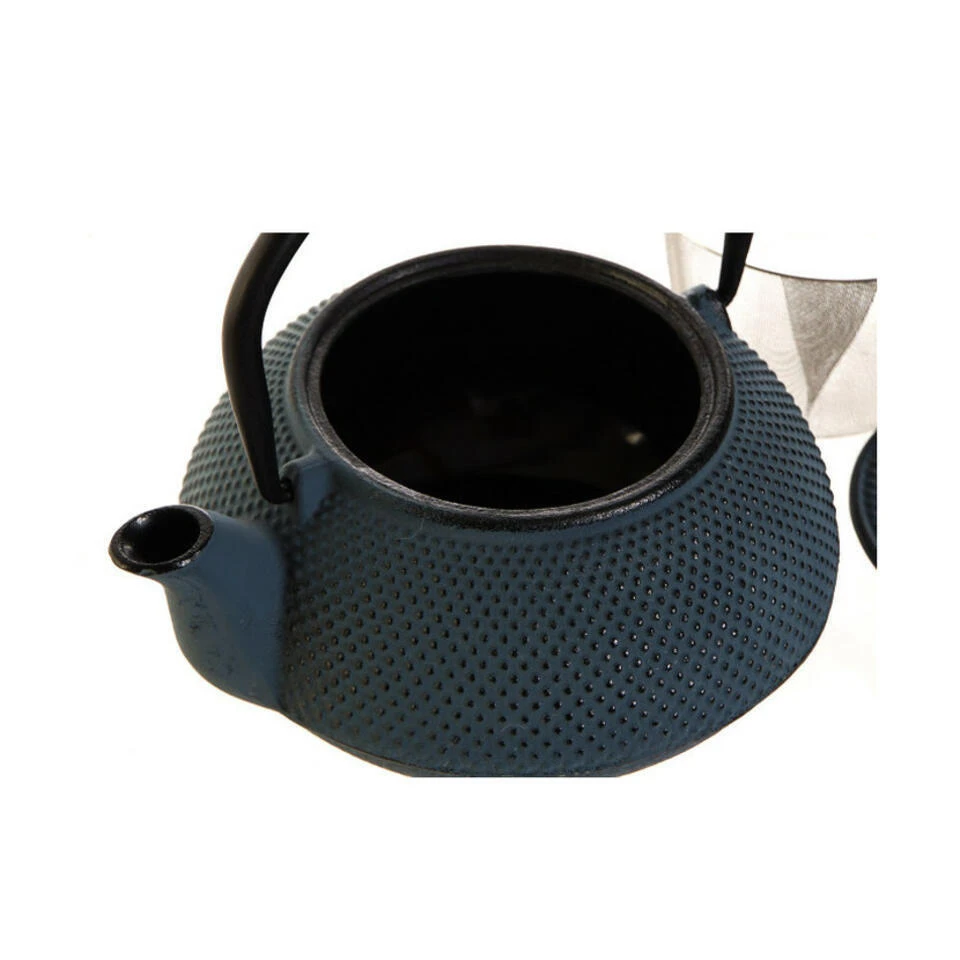 Merkloos Items Kitchen Theepot - Gietijzer/rvs - 600 Ml - Indigo Blauw 2 Merkloos Items Kitchen Theepot - Gietijzer/rvs - 600 Ml - Indigo Blauw - Afbeelding 2
