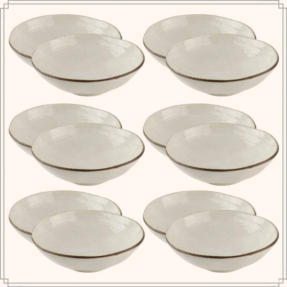 OTIX Soepkommen 12 Persoons Beige Soeptassen 15cm Keramiek LILY 2 OTIX Soepkommen 12 Persoons Beige Soeptassen 15cm Keramiek LILY - Afbeelding 2