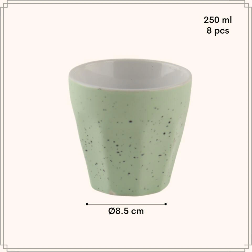 OTIX Koffie Kopjes 8 Stuks 250 Ml Zonder Oor Koffietassen Porselein 5 OTIX Koffie Kopjes 8 Stuks 250 Ml Zonder Oor Koffietassen Porselein - Afbeelding 5