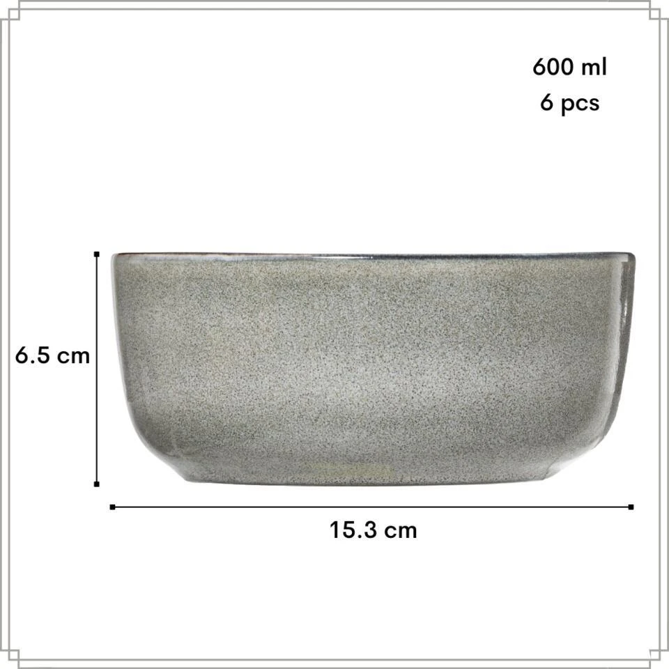 OTIX Soepkommen Zonder Oor Set Van 6 Schaaltjes 600ml Grijs Aardewerk BEECH 5 OTIX Soepkommen Zonder Oor Set Van 6 Schaaltjes 600ml Grijs Aardewerk BEECH - Afbeelding 5