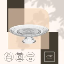 OTIX Taartplateau Met Voet Renaissance Transparant 29x29x10.5 Cm Glas -Luxe Servieswinkel cbf287786d0a413ea7b67864b5361982