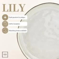 OTIX Diner Bordenset 12 Persoons Beige 26,5cm Keramiek LILY -Luxe Servieswinkel ce393003845e4e80bfd45d7ce53bf54c