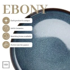 OTIX Dinerborden Bordenset 6 Persoons 26cm Blauw Aardewerk EBONY 16 OTIX Dinerborden Bordenset 6 Persoons 26cm Blauw Aardewerk EBONY -Luxe Servieswinkel ce8fc9843edb42618afdb9ae1409d720