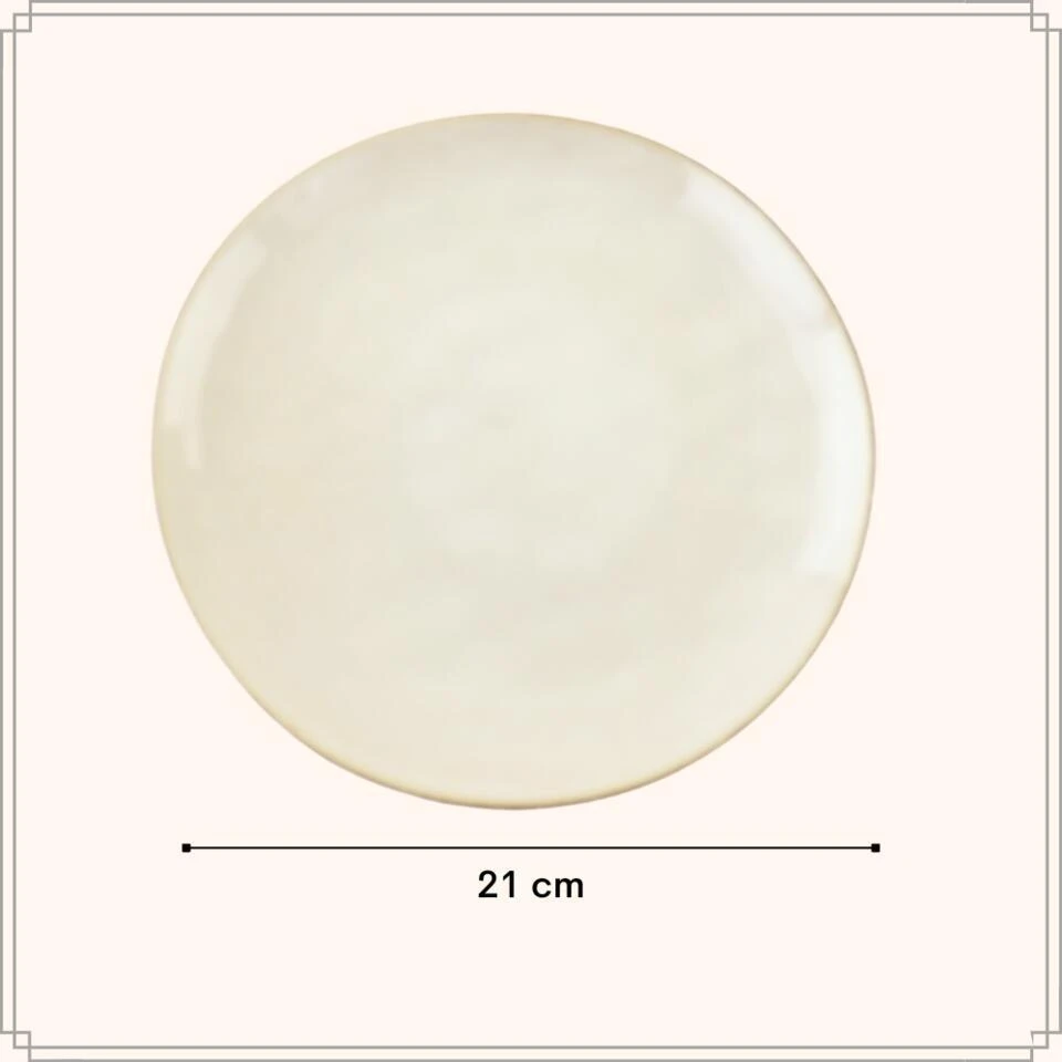 OTIX Ontbijtborden Bordenset 6 Persoons Beige 21cm Keramiek 6 OTIX Ontbijtborden Bordenset 6 Persoons Beige 21cm Keramiek - Afbeelding 6