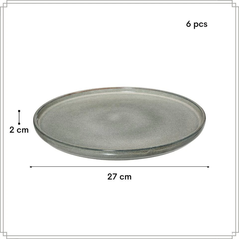OTIX Dinerborden Bordenset 6 Persoons 27cm Aardewerk BEECH 5 OTIX Dinerborden Bordenset 6 Persoons 27cm Aardewerk BEECH - Afbeelding 5