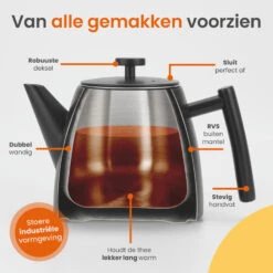 Goliving Theekan Met Filter - 1 Liter - Zwart -Luxe Servieswinkel d4cbdbb6d61c4198878f82d047ded4b1