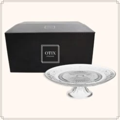 OTIX Taartplateau Met Voet Renaissance Transparant 29x29x10.5 Cm Glas -Luxe Servieswinkel dbc2a99eb078405e960e876a15e48481