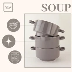 OTIX Soepkommen Met Oor 6 Stuks Grijs Soeptassen 510ml Aardewerk -Luxe Servieswinkel e5b6381bfb134f6ebdce3cb78628b300