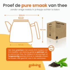 Goliving Theekan Met Filter - 1 Liter - Zwart -Luxe Servieswinkel e5e814f7b9324651a630a4548a2f855d