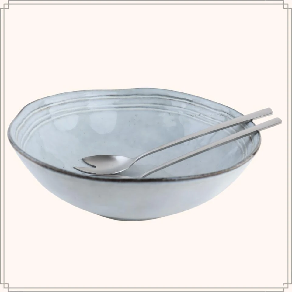 OTIX Saladeschaal Slakom Serveerschaal 24cm Blauw Porselein BLUEBELL 2 OTIX Saladeschaal Slakom Serveerschaal 24cm Blauw Porselein BLUEBELL - Afbeelding 2