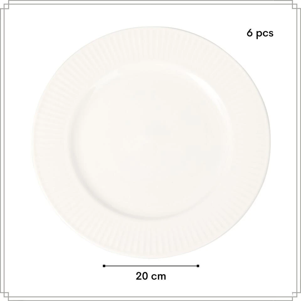 OTIX Ontbijtborden Bordenset 6 Persoons 20cm Dessertbord Ontbijtborden Wit Po... 5 OTIX Ontbijtborden Bordenset 6 Persoons 20cm Dessertbord Ontbijtborden Wit Po... - Afbeelding 5