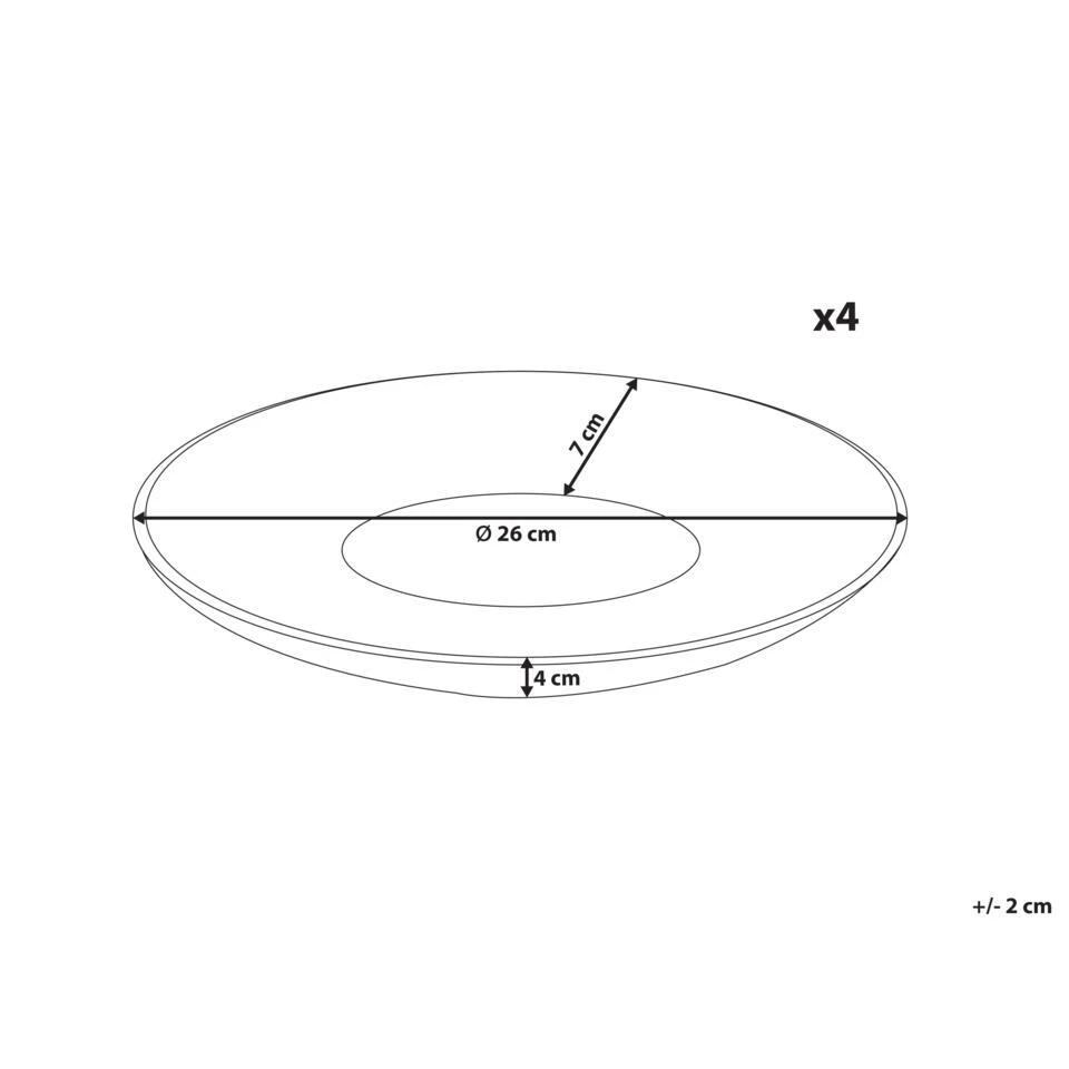 NETTLE - Dinerborden Set Van 4 - Gebroken Wit - Steengoed 4 NETTLE - Dinerborden Set Van 4 - Gebroken Wit - Steengoed - Afbeelding 4