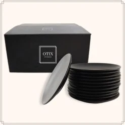 OTIX Ontbijtborden Bordenset Van 12 Stuks 21cm Zwart Aardewerk IVY 19 OTIX Ontbijtborden Bordenset Van 12 Stuks 21cm Zwart Aardewerk IVY -Luxe Servieswinkel ed43542e404f4aa8945d6b7f4e9b1a4d