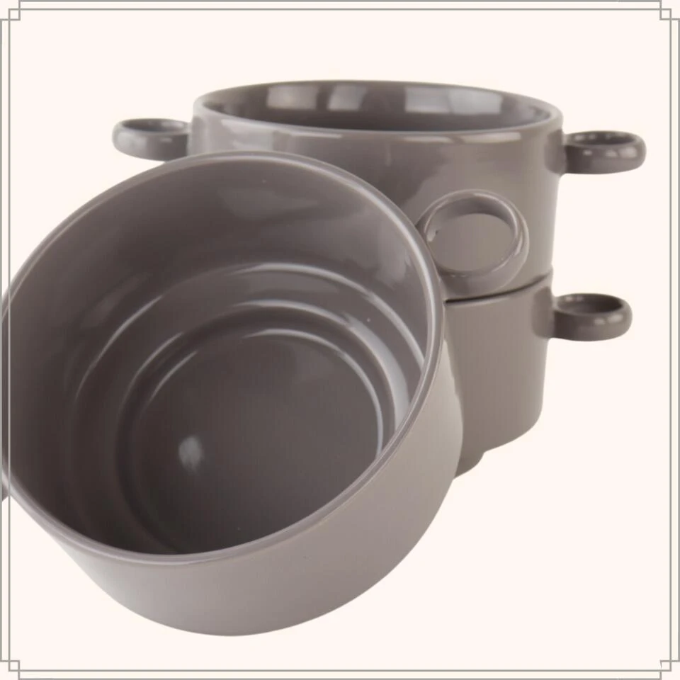 OTIX Soepkommen Met Oor 12 Stuks Grijs Soeptassen 510ml Aardewerk 7 OTIX Soepkommen Met Oor 12 Stuks Grijs Soeptassen 510ml Aardewerk - Afbeelding 7