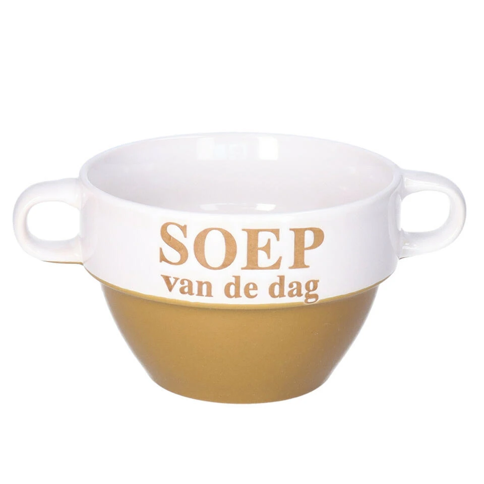 Merkloos Soepkommen - Soep Van De Dag - Cappuccino Bruin - Stapelbaar 2 Merkloos Soepkommen - Soep Van De Dag - Cappuccino Bruin - Stapelbaar - Afbeelding 2