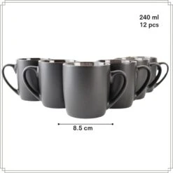 OTIX KoffieKopjes Koffietassen Set Van 12 Zwart Mat 240ml -Luxe Servieswinkel f5e1b2d309c241b9b6abc965a75e43a8