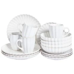 NETTLE - Servies Set Van 16 - Gebroken Wit - Steengoed -Luxe Servieswinkel ffa004b2384c4e04a09408a080f5e277