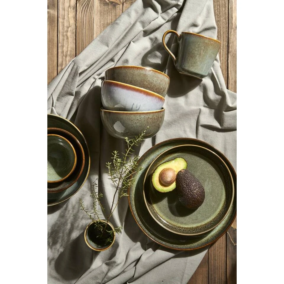 Dinerbord Emma - Groen - Stoneware - Ø27 Cm 2 Dinerbord Emma - Groen - Stoneware - Ø27 Cm - Afbeelding 2