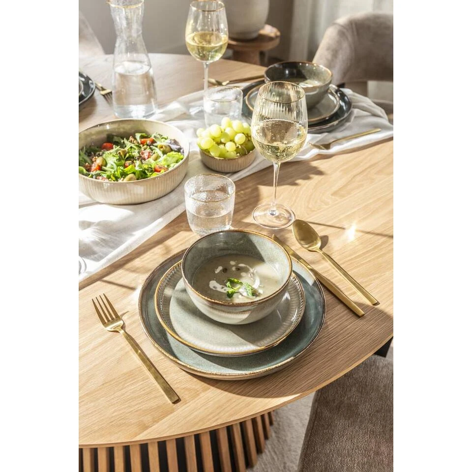 Ontbijtbord Camille - Beige - Stoneware - Ø22 Cm 2 Ontbijtbord Camille - Beige - Stoneware - Ø22 Cm - Afbeelding 2